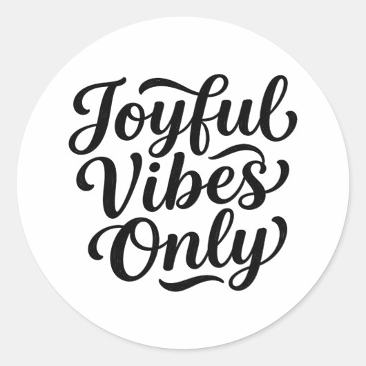 Vrolijke Vibes Typografie Ronde Sticker (Voorkant)