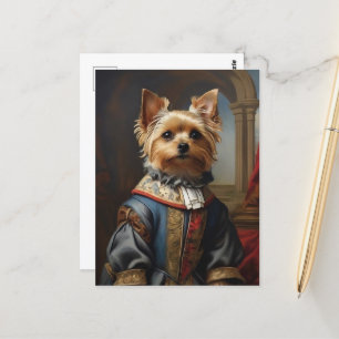 Vrolijke Victoriaanse Yorkshire Terrier in Kleren  Briefkaart