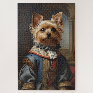 Vrolijke Victoriaanse Yorkshire Terrier in kleren Legpuzzel