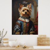 Vrolijke Victoriaanse Yorkshire Terrier in kleren Poster (Keuken)