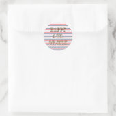 Vrolijke vierde juli rode witte blauwe patriottisc ronde sticker (Tas)