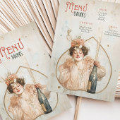Vrolijke viering Art Nouveau Menu & Drinken Kaart