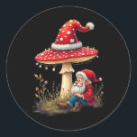 Vrolijke Vintage Christmas Gnome Mushroom Santa Cl Ronde Sticker<br><div class="desc">Vrolijke Vintage Christmas Gnome Mushroom Santa Claus</div>