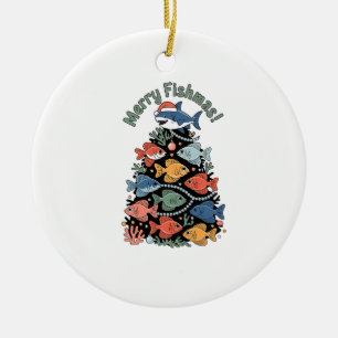 Vrolijke Vismis Kerstboom Vis Grappige Vissen Keramisch Ornament