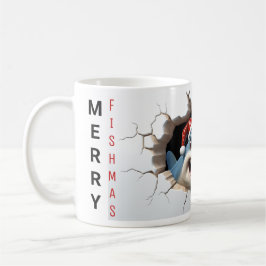 Vrolijke vissengrappige haai kerst koffiemok