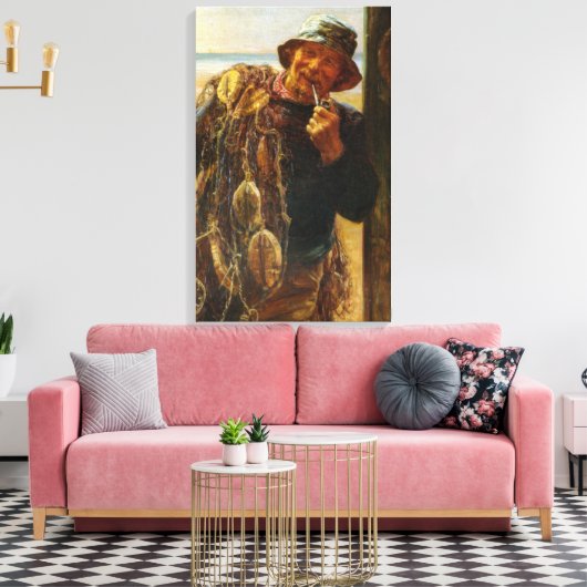 Vrolijke Visser (door Frederick Morgan) Canvas Afdruk (Insitu (Woonkamer))