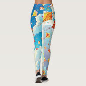 Vrolijke vliegers stijgen hoog op leggings (Achterkant)