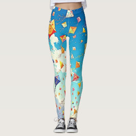 Vrolijke vliegers stijgen hoog op leggings