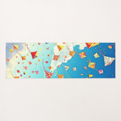 Vrolijke vliegers stijgen hoog op yogamat (Achterkant (horizontaal))