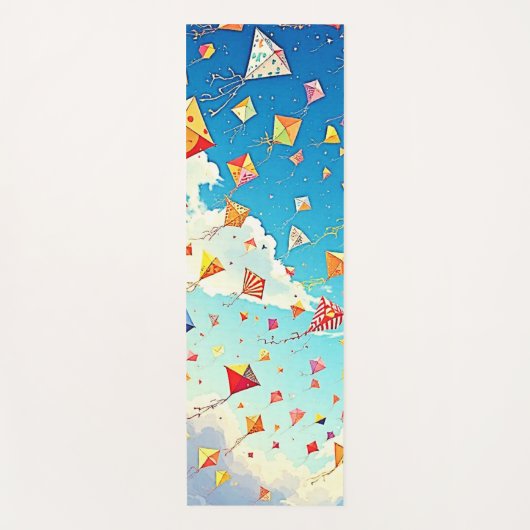 Vrolijke vliegers stijgen hoog op yogamat (Voorkant)