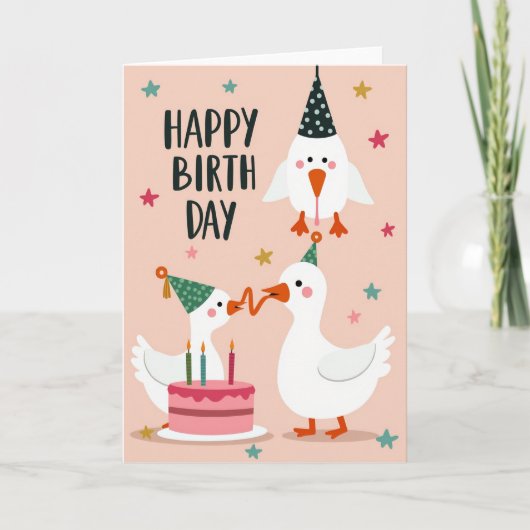Vrolijke Vogel Feestkaart Kaart (Voorkant)