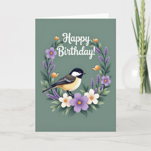 Vrolijke Vogel Kranskaart Kaart (Voorkant)