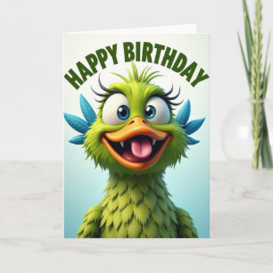 Vrolijke Vogel Portretkaart Kaart
