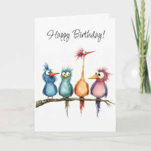 Vrolijke Vogels Groep Gelukkige Verjaardag Groet Kaart