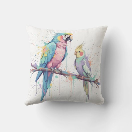 Vrolijke vogels kussen (Achterkant)