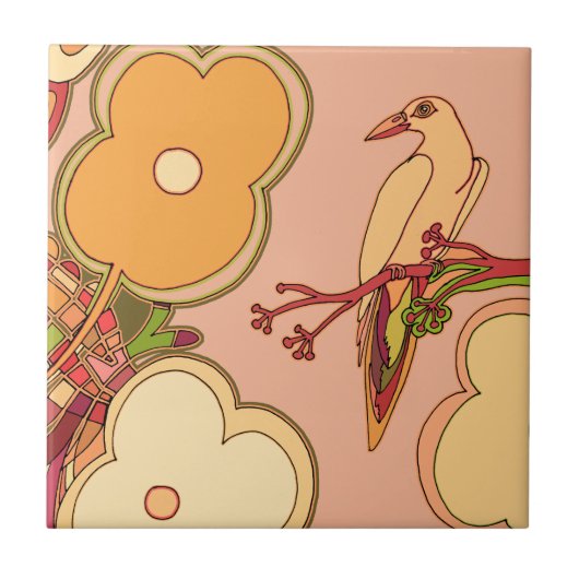 Vrolijke Vogels Tegeltje (Voorkant)
