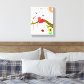 Vrolijke Vogeltje met Zonneschijn Spreuk Canvas Afdruk (Insitu (Slaapkamer))