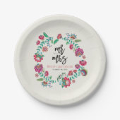 vrolijke volkbloemen multicolor bruiloft papieren bordje (Voorkant)