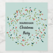 Vrolijke Vreugde Kerstmis Partij Wijn of Mousseren Etiket (Enkel label)