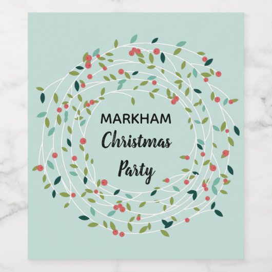 Vrolijke Vreugde Kerstmis Partij Wijn of Mousseren Wijn Etiket (Enkel label)