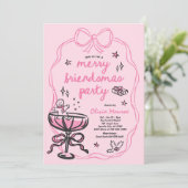 Vrolijke Vriendjes Kerstcocktail Holiday Party Kaart (Staand voorkant)