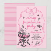 Vrolijke Vriendjes Kerstcocktail Holiday Party Kaart (Voorkant / Achterkant)