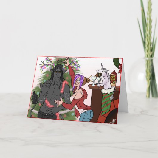 Vrolijke Vrolijk Feestdagen Kaart (Voorkant)