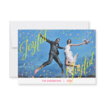 Vrolijke Vrolijke Confetti Foto - 3x5 Kerstkaart