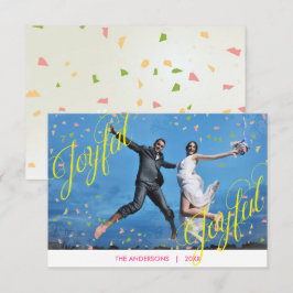 Vrolijke Vrolijke Confetti Foto - 3x5 Kerstkaart Kaart