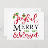 Vrolijke vrolijke en gezegende feestdagen ansichtk (Voorkant / Achterkant)