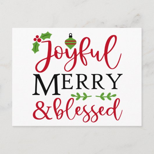 Vrolijke vrolijke en gezegende feestdagen ansichtk (Voorkant)