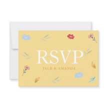 Vrolijke vrolijke kleurrijke Bloemen RSVP Response