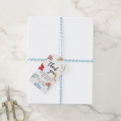 Vrolijke vrolijke kleurrijke bloemenbruiloft cadea cadeaulabel (Met Touw)