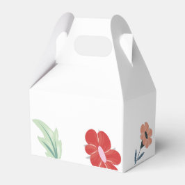 Vrolijke vrolijke kleurrijke bloemenbruiloft gunst bedankdoosjes