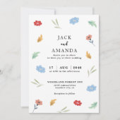 Vrolijke Vrolijke Kleurrijke Bloemenbruiloft uitno Kaart (Voorkant)