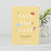 Vrolijke vrolijke kleurrijke bruiloft bewaar de da kaart (Staand voorkant)