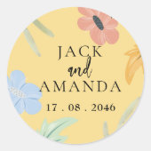 Vrolijke vrolijke kleurrijke bruiloft Sticker en l (Voorkant)