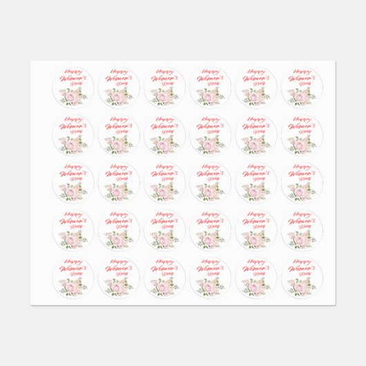 vrolijke vrouwendag wit labels (Vel)