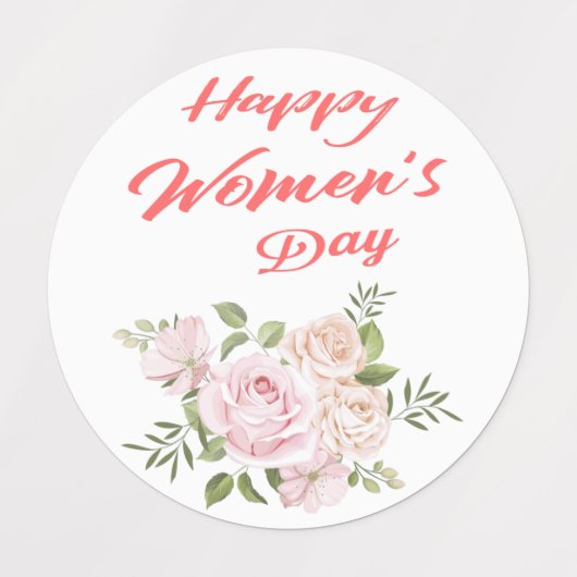 vrolijke vrouwendag wit labels (Design 2)