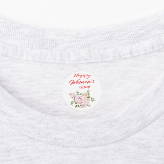 vrolijke vrouwendag wit labels (Aangebracht)