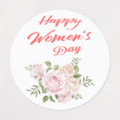 vrolijke vrouwendag wit labels (Design 1)