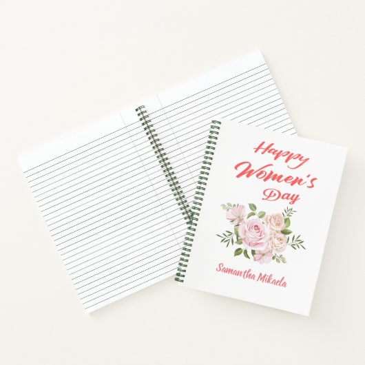 vrolijke vrouwendag wit notitieboek (Binnen)