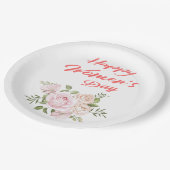 vrolijke vrouwendag wit papieren bordje (Gekanteld)