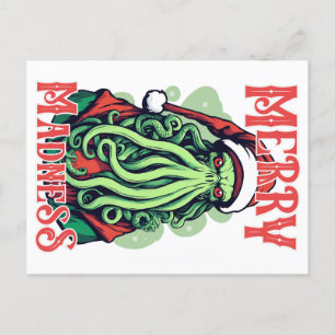 Vrolijke waanzin - Cthulhu Santa Stare Briefkaart