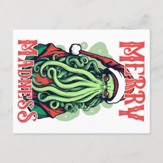 Vrolijke waanzin - Cthulhu Santa Stare Briefkaart