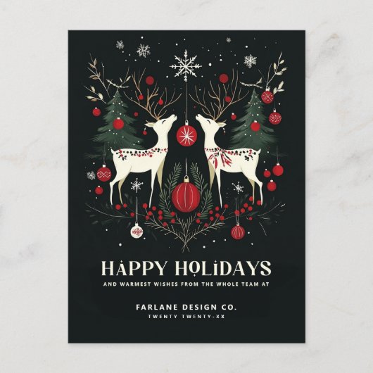 Vrolijke warme Scandinavische kerstbusiness Feestdagenkaart (Voorkant)
