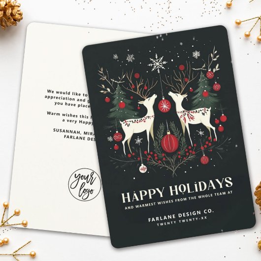 Vrolijke warme Scandinavische kerstbusiness Feestdagenkaart