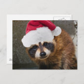 Vrolijke wasbeer Kerstmis Feestdagenkaart (Voorkant / Achterkant)