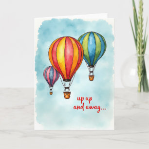 Vrolijke Waterverf Ballonkaart Kaart