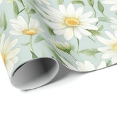 Vrolijke Waterverf Daisies voor vreugdevol feest Cadeaupapier (Rol Hoek)